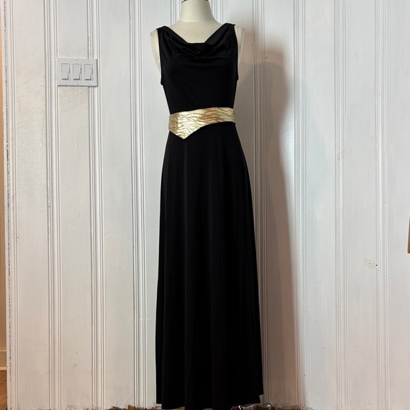 HALARA Dresses & Skirts - HALARA Black Maxi Dress | Cowl Neck, Open Back, Hidden Slit | Size M